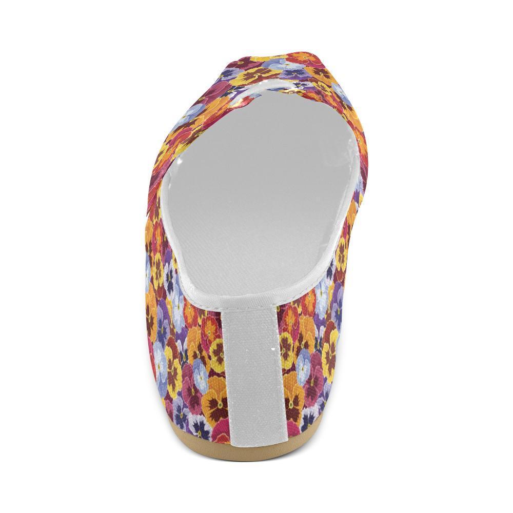 Pansy Pattern Print Design PS01 Women Casual Shoes-JorJune.com