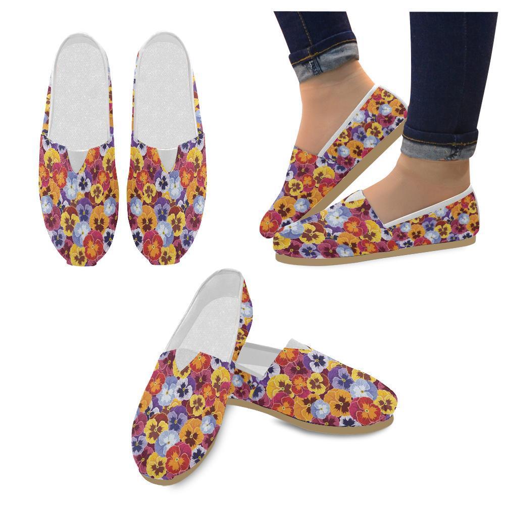Pansy Pattern Print Design PS01 Women Casual Shoes-JorJune.com