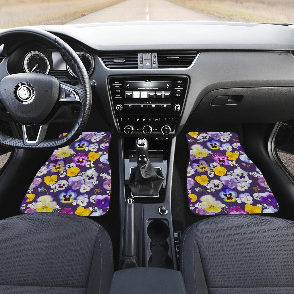 Pansy Pattern Print Design PS02 Car Floor Mats-JORJUNE.COM