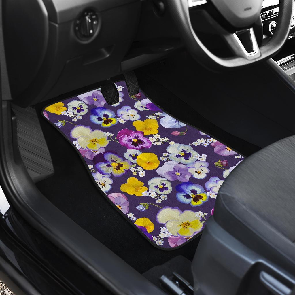 Pansy Pattern Print Design PS02 Car Floor Mats-JORJUNE.COM