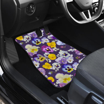 Pansy Pattern Print Design PS02 Car Floor Mats-JORJUNE.COM