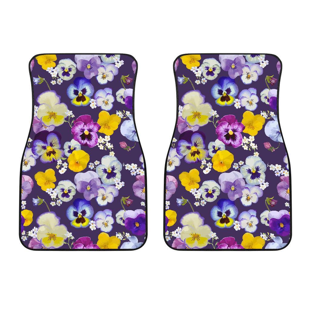 Pansy Pattern Print Design PS02 Car Floor Mats-JORJUNE.COM