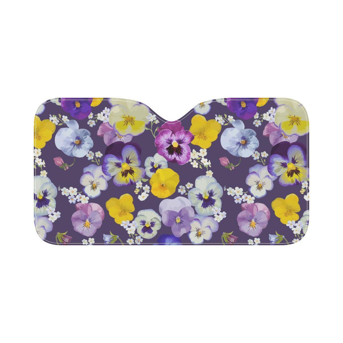 Pansy Pattern Print Design PS02 Car Sun Shade-JorJune
