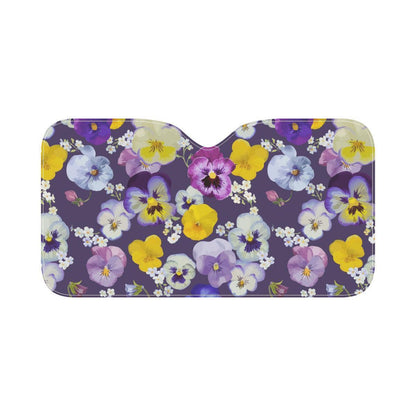 Pansy Pattern Print Design PS02 Car Sun Shade-JorJune