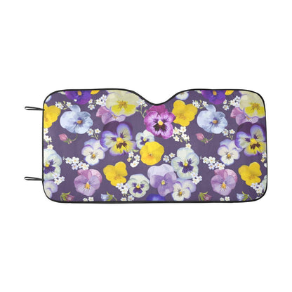 Pansy Pattern Print Design PS02 Car Sun Shade-JorJune