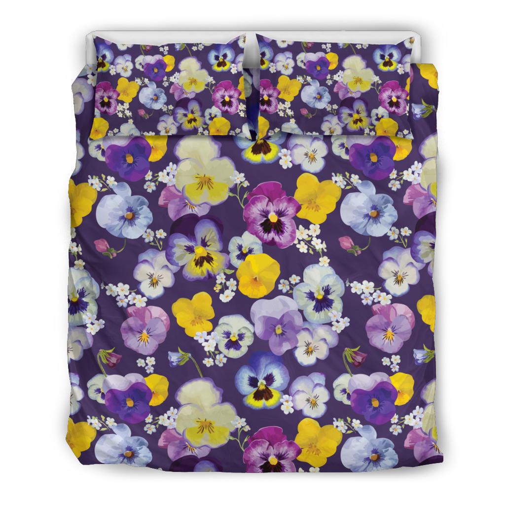 Pansy Pattern Print Design PS02 Duvet Cover Bedding Set-JORJUNE.COM