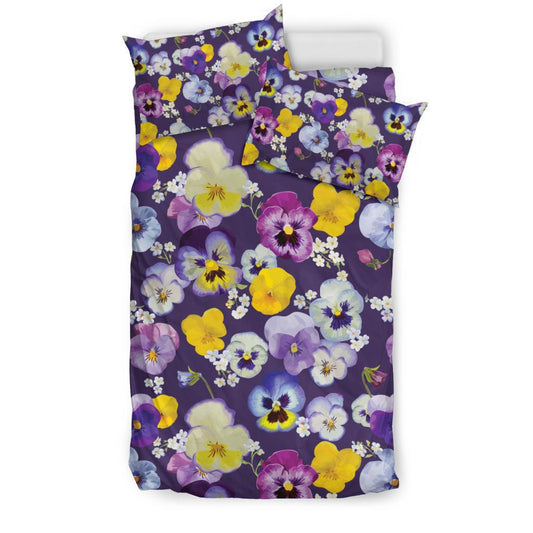 Pansy Pattern Print Design PS02 Duvet Cover Bedding Set-JORJUNE.COM