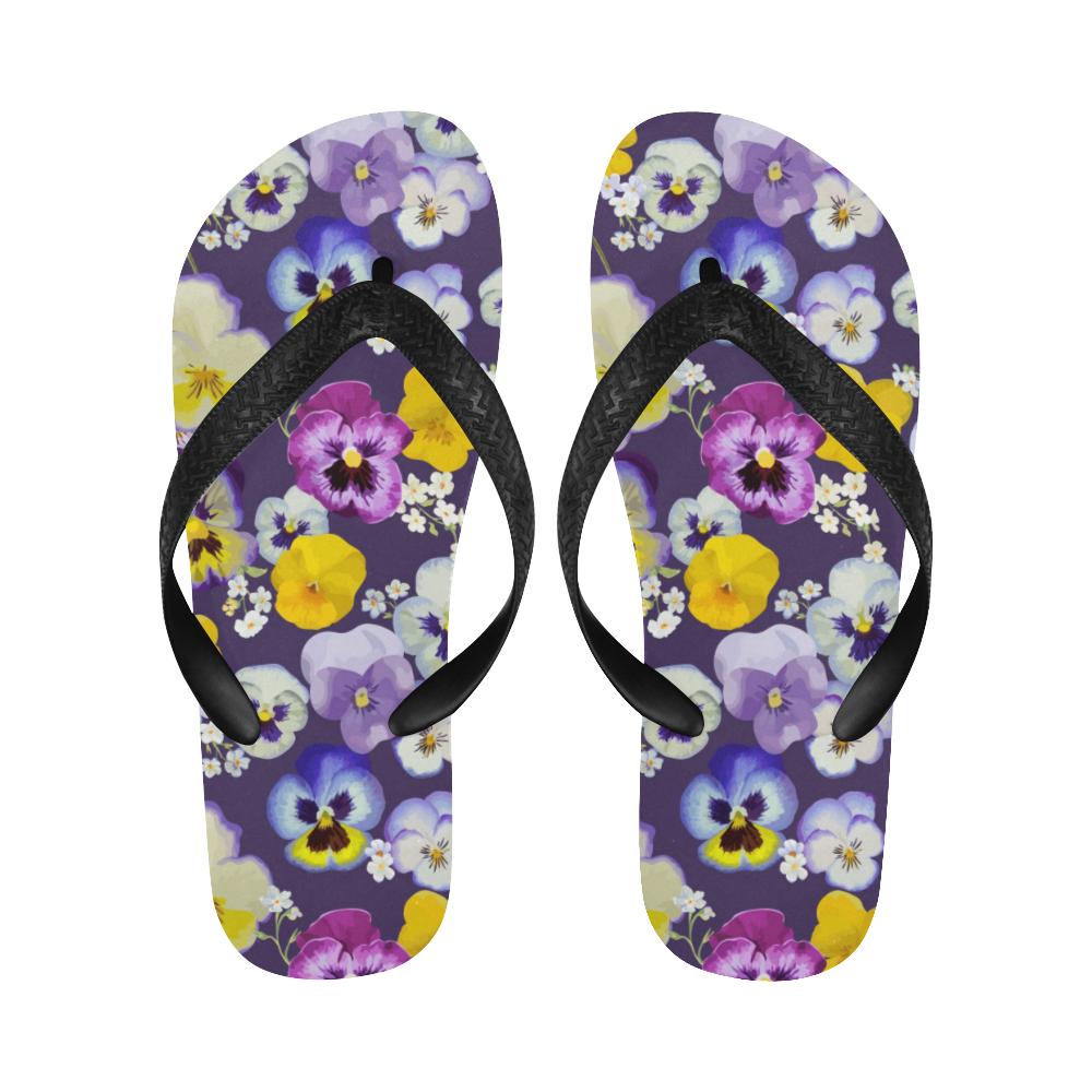 Pansy Pattern Print Design PS02 Flip Flops-JorJune