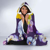 Pansy Pattern Print Design PS02 Hooded Blanket-JORJUNE.COM