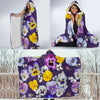 Pansy Pattern Print Design PS02 Hooded Blanket-JORJUNE.COM