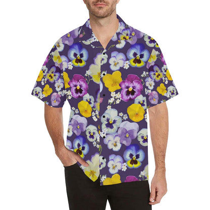 Pansy Pattern Print Design PS02 Men Hawaiian Shirt-JorJune