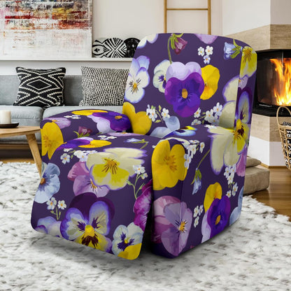Pansy Pattern Print Design PS02 Recliner Slipcover-JORJUNE.COM