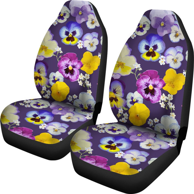 Pansy Pattern Print Design PS02 Universal Fit Car Seat Covers-JorJune