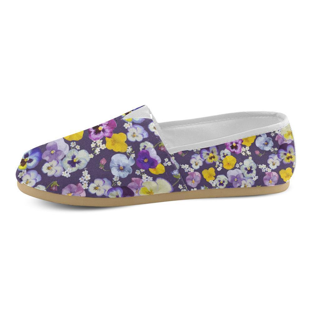 Pansy Pattern Print Design PS02 Women Casual Shoes-JorJune.com