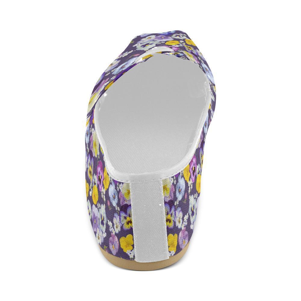 Pansy Pattern Print Design PS02 Women Casual Shoes-JorJune.com