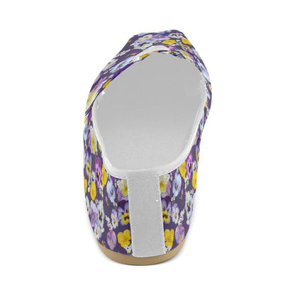 Pansy Pattern Print Design PS02 Women Casual Shoes-JorJune.com