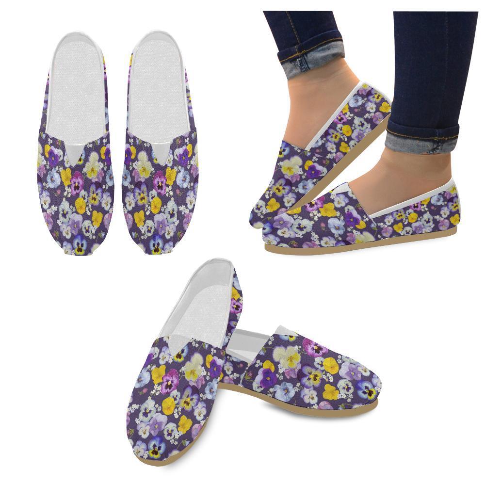 Pansy Pattern Print Design PS02 Women Casual Shoes-JorJune.com