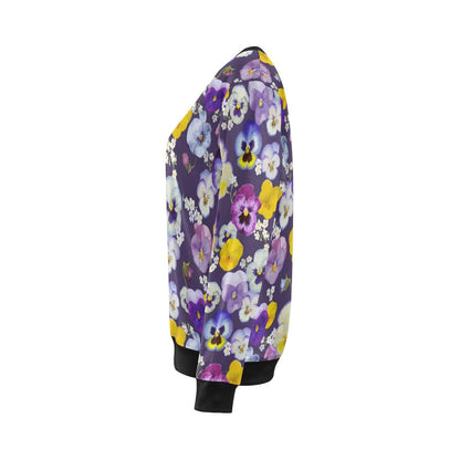 Pansy Pattern Print Design PS02 Women Long Sleeve Sweatshirt-JorJune