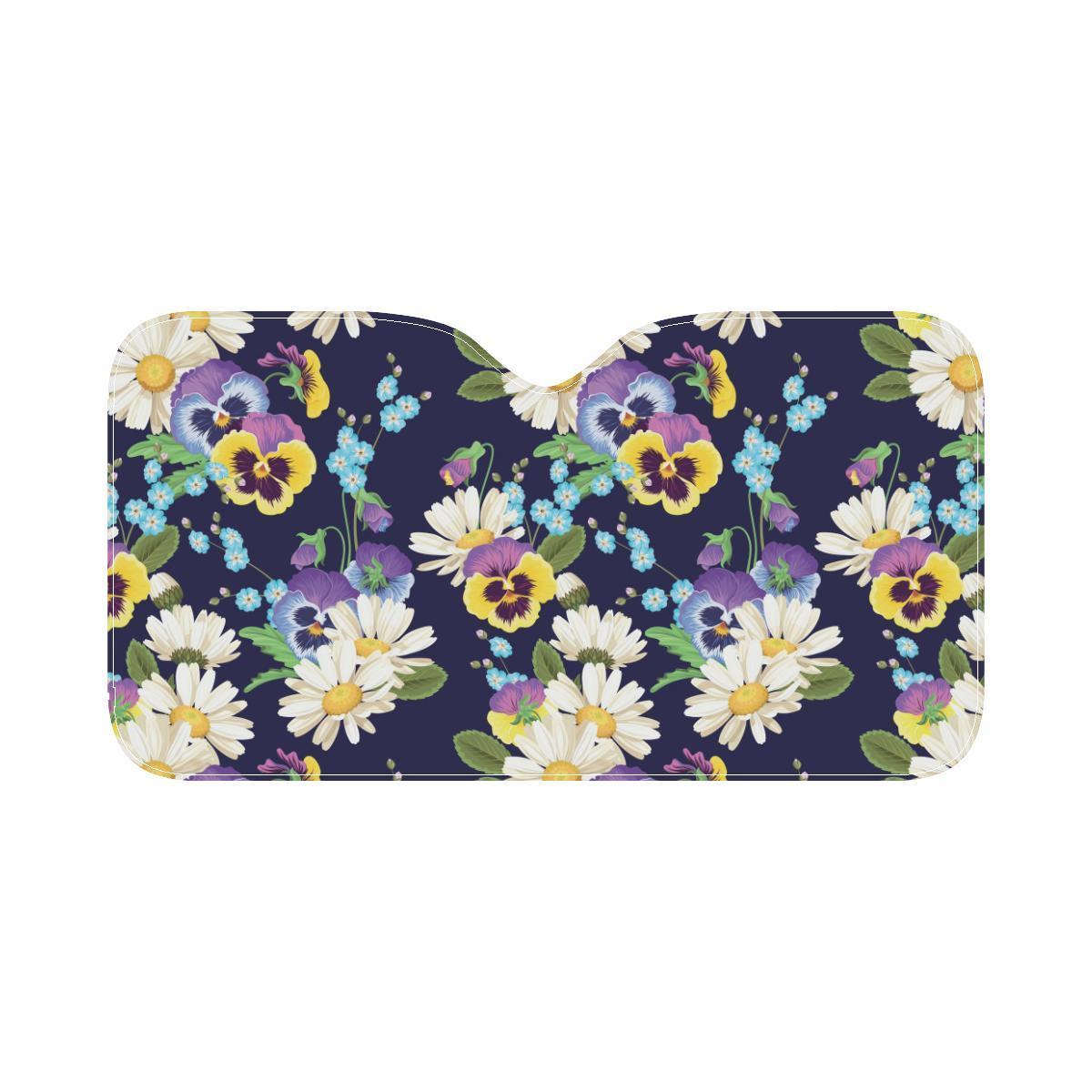 Pansy Pattern Print Design PS03 Car Sun Shade-JorJune