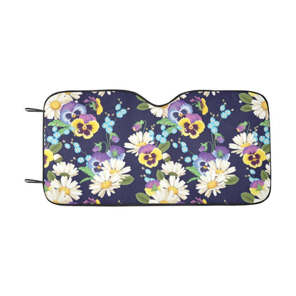 Pansy Pattern Print Design PS03 Car Sun Shade-JorJune