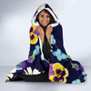 Pansy Pattern Print Design PS03 Hooded Blanket-JORJUNE.COM