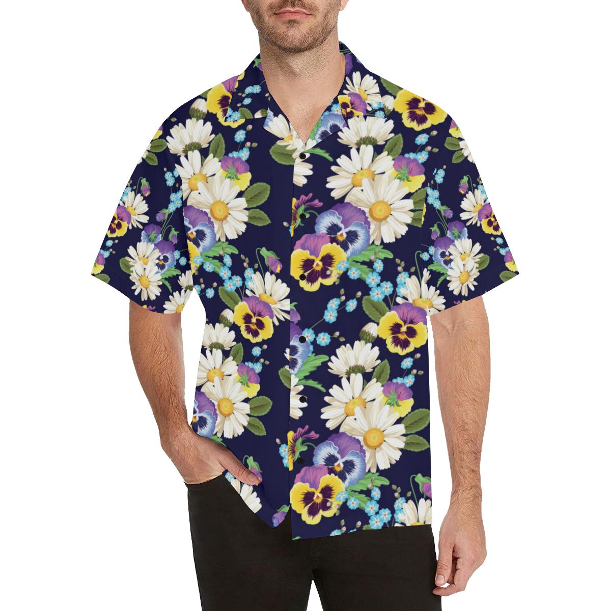 Pansy Pattern Print Design PS03 Men Hawaiian Shirt-JorJune