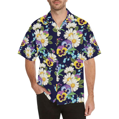 Pansy Pattern Print Design PS03 Men Hawaiian Shirt-JorJune