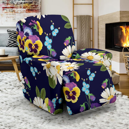 Pansy Pattern Print Design PS03 Recliner Slipcover-JORJUNE.COM