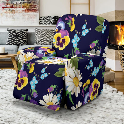 Pansy Pattern Print Design PS03 Recliner Slipcover-JORJUNE.COM