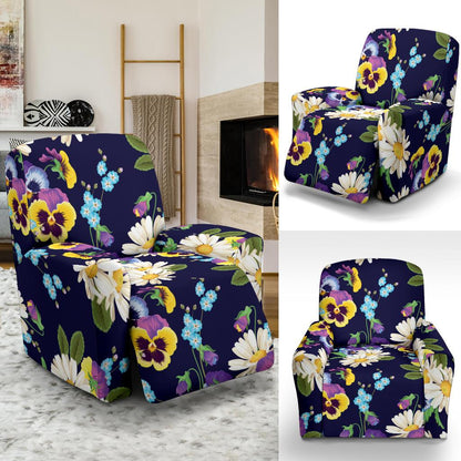 Pansy Pattern Print Design PS03 Recliner Slipcover-JORJUNE.COM
