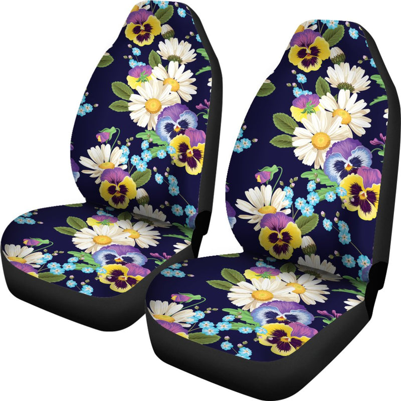 Pansy Pattern Print Design PS03 Universal Fit Car Seat Covers-JorJune