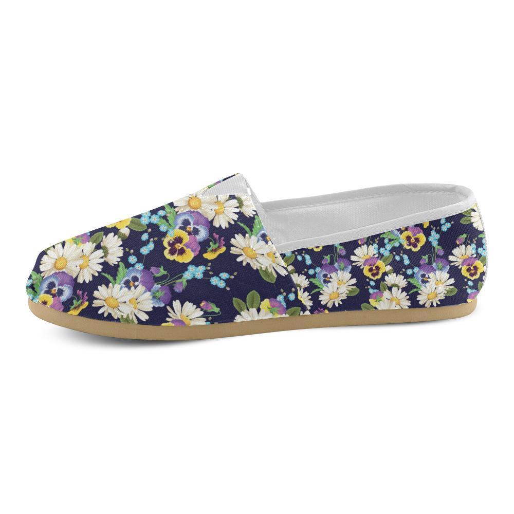 Pansy Pattern Print Design PS03 Women Casual Shoes-JorJune.com