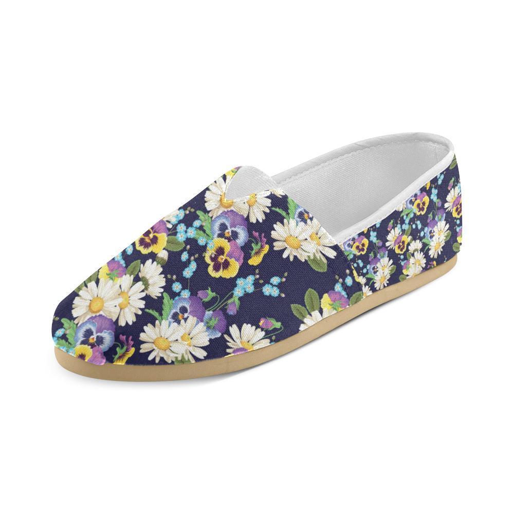 Pansy Pattern Print Design PS03 Women Casual Shoes-JorJune.com