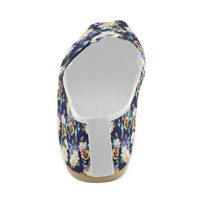Pansy Pattern Print Design PS03 Women Casual Shoes-JorJune.com