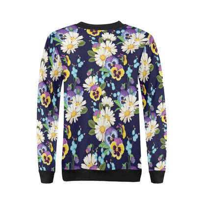 Pansy Pattern Print Design PS03 Women Long Sleeve Sweatshirt-JorJune