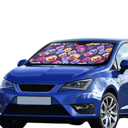 Pansy Pattern Print Design PS04 Car Sun Shade-JorJune
