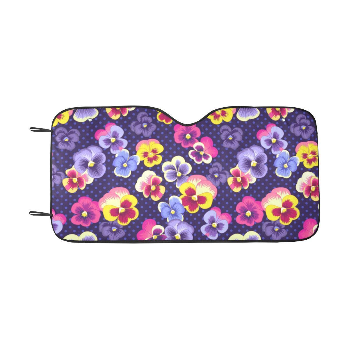 Pansy Pattern Print Design PS04 Car Sun Shade-JorJune