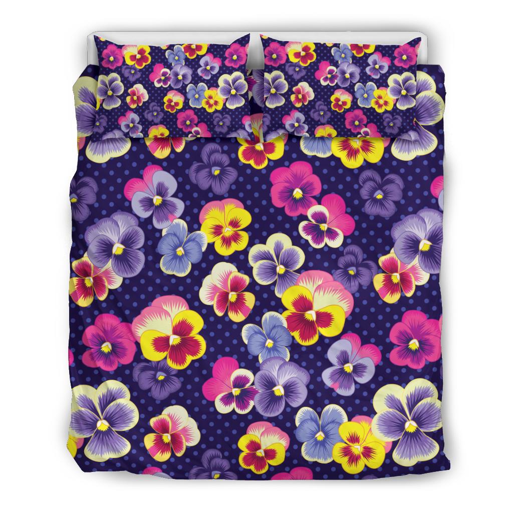 Pansy Pattern Print Design PS04 Duvet Cover Bedding Set-JORJUNE.COM