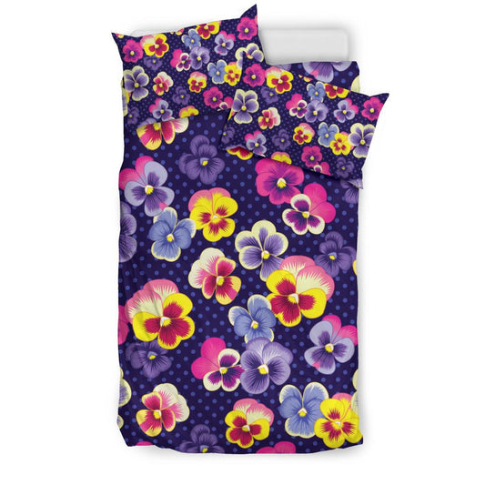 Pansy Pattern Print Design PS04 Duvet Cover Bedding Set-JORJUNE.COM