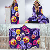 Pansy Pattern Print Design PS04 Hooded Blanket-JORJUNE.COM