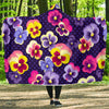 Pansy Pattern Print Design PS04 Hooded Blanket-JORJUNE.COM