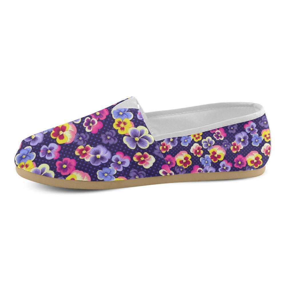 Pansy Pattern Print Design PS04 Women Casual Shoes-JorJune.com
