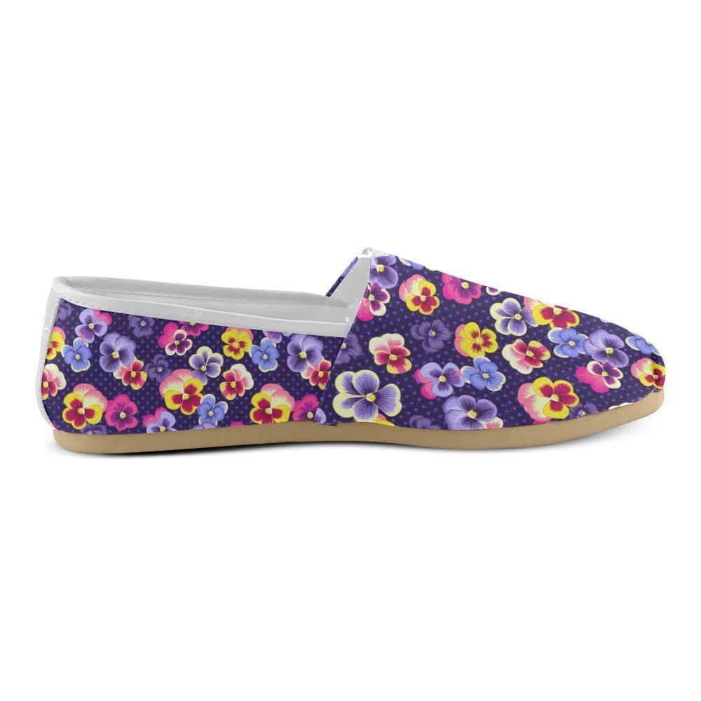 Pansy Pattern Print Design PS04 Women Casual Shoes-JorJune.com