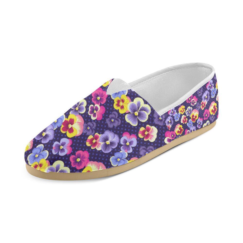 Pansy Pattern Print Design PS04 Women Casual Shoes-JorJune.com