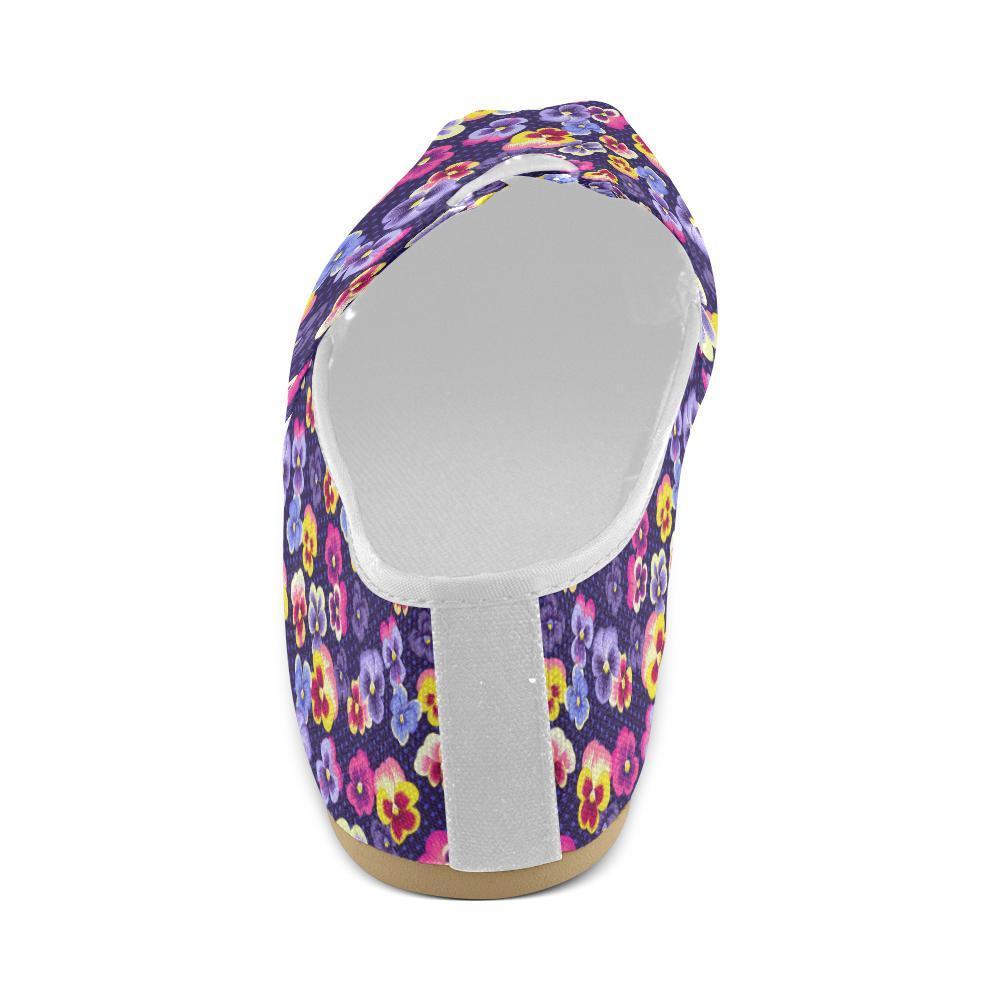 Pansy Pattern Print Design PS04 Women Casual Shoes-JorJune.com