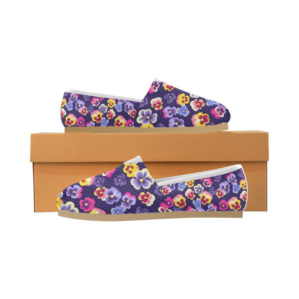Pansy Pattern Print Design PS04 Women Casual Shoes-JorJune.com