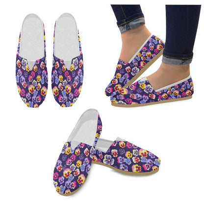 Pansy Pattern Print Design PS04 Women Casual Shoes-JorJune.com