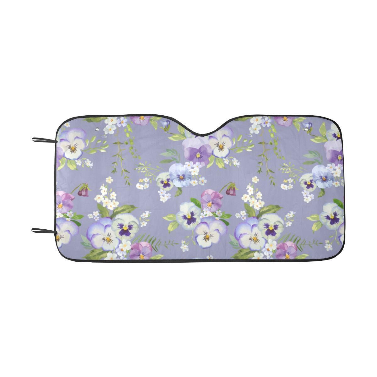 Pansy Pattern Print Design PS05 Car Sun Shade-JorJune
