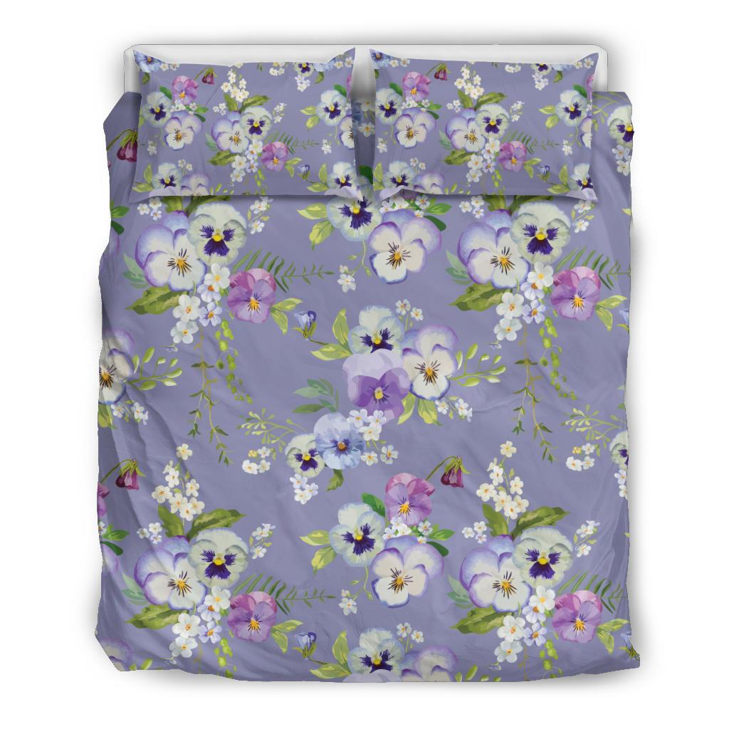 Pansy Pattern Print Design PS05 Duvet Cover Bedding Set-JORJUNE.COM