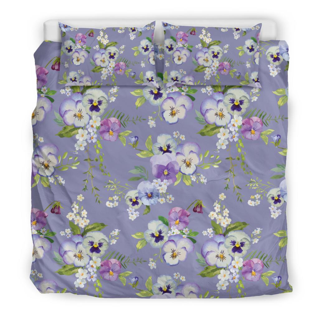 Pansy Pattern Print Design PS05 Duvet Cover Bedding Set-JORJUNE.COM